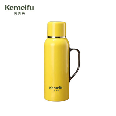 珂美芙 316不锈钢带提手显温保温杯 黄色850ml 个
