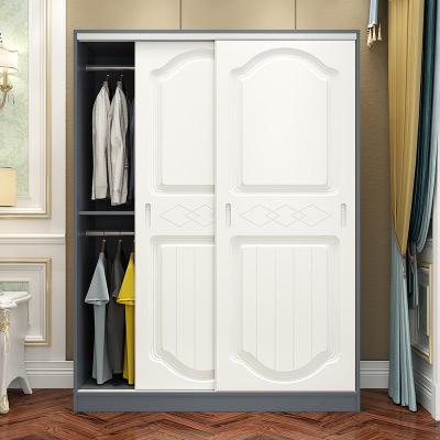 欧式衣柜实木简约现代经济型组装简易衣橱推拉卧室2衣柜