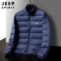 吉普秋冬新款羽绒服男户外防风立领外套羽绒防可收纳外套