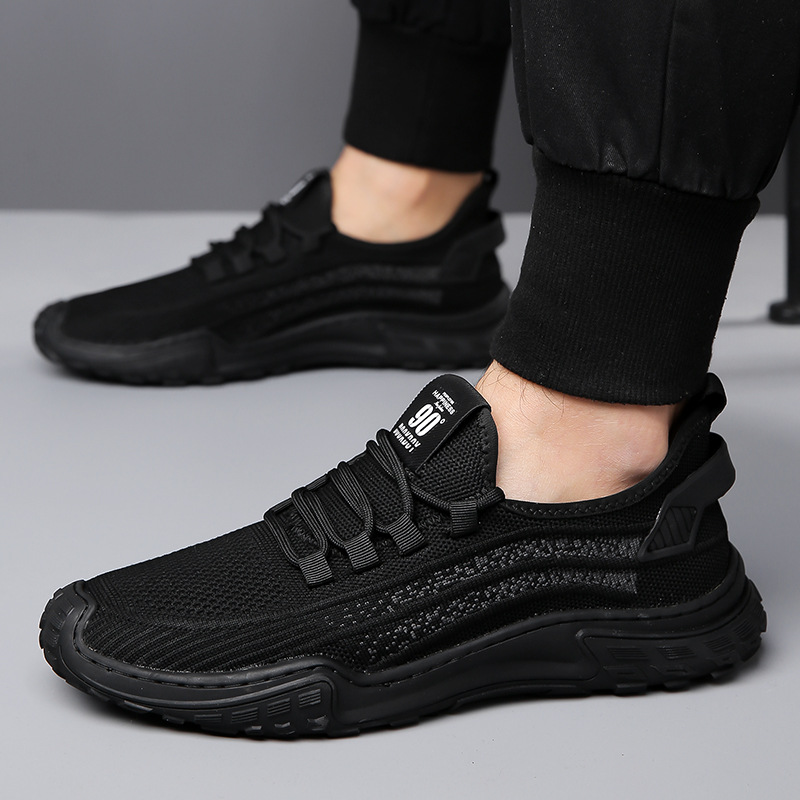 运动鞋男2025夏季新款飞织网面男鞋透气男士休闲网鞋跑步鞋男
