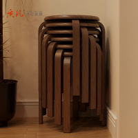 苏宁 质凡 实木小凳子家用可叠放圆凳板凳