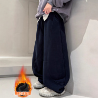 儿童装男童加绒裤子新款男孩秋冬款冬季加厚中大童运动卫裤潮