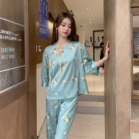 Ceba新中式睡衣女缎面提花春夏薄1PEOME