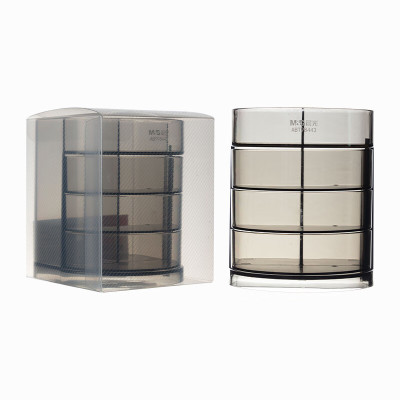 晨光 M&G 三层组合型塑料笔筒桌面收纳盒 ABT98443 (黑透) 个