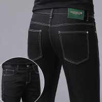 2025新款黑色牛仔裤男欧货百搭休闲潮牌修身 轻奢小直筒 男装长裤