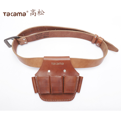 高松(Takama)头层牛皮3联钳子套+电工皮带套装 705013/件