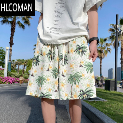 HLCOMAN冰丝凉感夏威夷沙滩短裤男夏季薄款青少年潮牌休闲可下水五分裤子