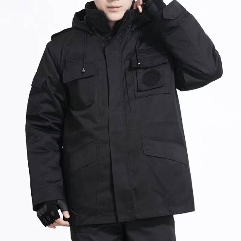 路安保安检服棉大衣带贴牌件