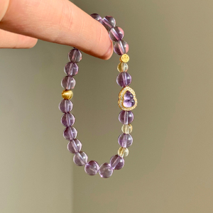 九紫离火天然紫水晶黄水晶葫芦手串招财转运手链轻奢小众精致配饰送女朋友老婆情人节七夕生日礼物
