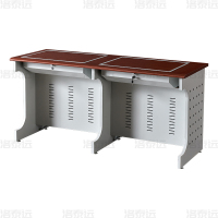洛泰远 隐藏式翻转电脑桌培训桌教室机房多媒体学习桌办公桌B款双人位1600*600*750mm