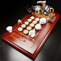 家柏饰(CORATED)花梨实木家用茶盘四合一体电磁炉茶台茶海简约客厅茶具套装