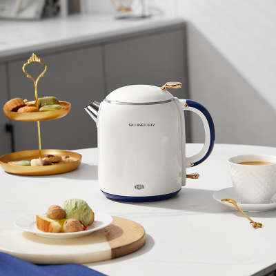 SCHNEIDER施耐德欧式复古水壶 家用双层隔热防烫热水壶304不锈钢烧水壶内置高品质温控器开水壶SWK-XSL012