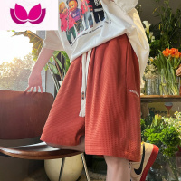 七斓夏季华夫格潮牌休闲短裤男美式高街休闲直筒宽松篮球运动五分裤子
