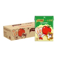 小浣熊联名]统一元气觉醒100%苹果果汁饮料便携装200ml*24盒整箱