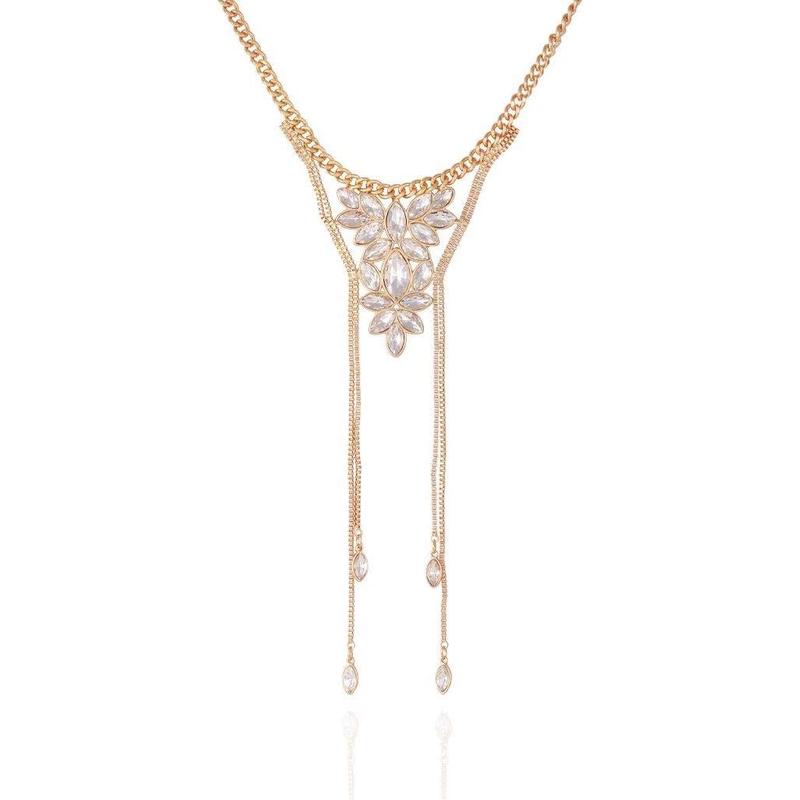 GUESS长款时尚项链女款流苏设计闪耀马蹄石风格饰品