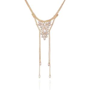 GUESS长款时尚项链女款流苏设计闪耀马蹄石风格饰品 initial