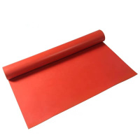 鑫迈凯斯 高压绝缘橡胶板 红色防滑耐震地垫厚5mm[1*4.5米]35KV卷