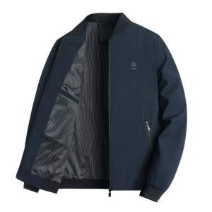 休闲立领夹克男士春秋季新款印花薄款商务休闲中年外套男