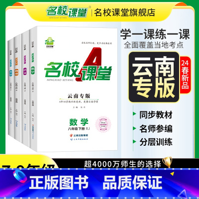 数学.人教版 八年级下 [正版]云南专版2025/2024名校课堂七八九年级语文数学英语物理历史上下册全一册初中小四门同