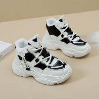 高帮鞋女冬季新款加绒百搭学生棉鞋增高松糕休闲老爹鞋