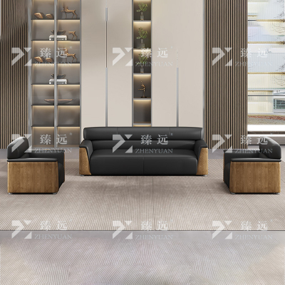 臻远 办公沙发会客接待沙发 西皮1+1+3组合