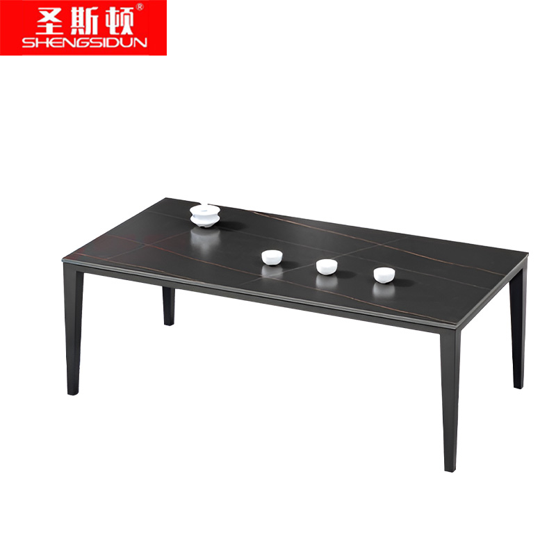 圣斯顿S-SR355现代简约岩板茶几1200*600*430mm黑色
