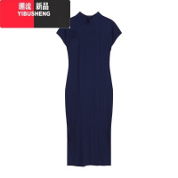 YIBUSHENG改良旗袍盘扣短袖连衣裙女季新中式国风修身开叉收腰包臀长裙子