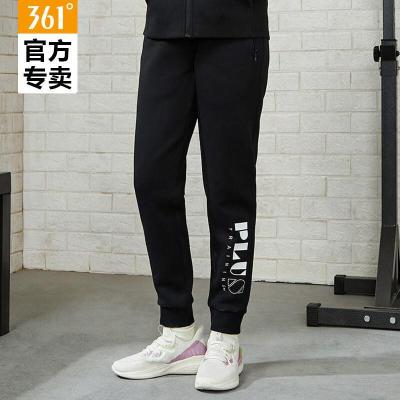 361度运动裤女2021春季新款361°休闲卫裤女士时尚字母印花针织长裤