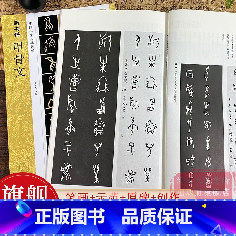 甲骨文 新书谱 [正版]甲骨文 新书谱中国书法基础教程 高清原碑帖/基本笔画/基本结构/偏旁部首/简体旁注 成人初学者入