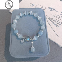 JiMi925银银猫眼石手链女ins小众设计蓝月光石手串高级感闺蜜水晶手饰
