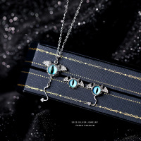 925纯银万圣节小恶魔项链创意恶魔翅膀吊坠小众个性伸缩动态设计送女朋友老婆情人节七夕生日礼物