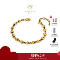 周大福MONOLOGUE独白链金主义 爱心拼接足金复古黄金手链MR1189七夕礼物