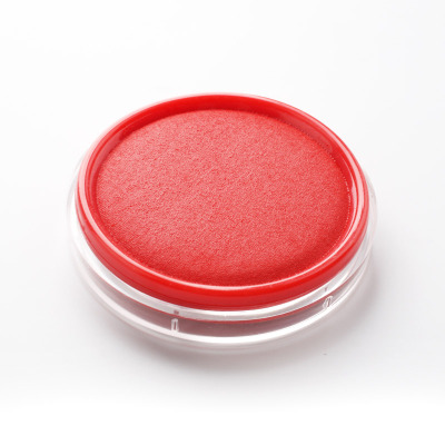 优必利财务会计专用快干圆形印台/印泥/印油透明外壳印泥办公用品红色两个装4665