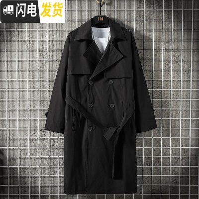 HLCOMAN黑暗系男装二战德军风衣2020新款中长款痞帅炸街外套春秋装上衣风衣