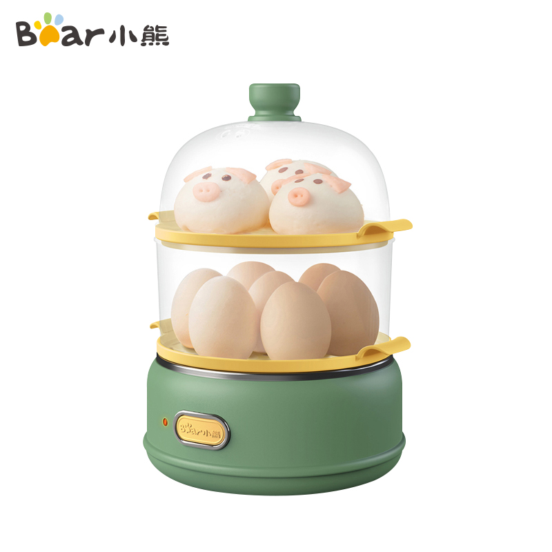 小熊(bear)煮蛋器 双层家用蒸蛋器防干烧蒸蛋机 zdq-b14e8 绿色