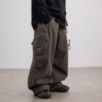 男童加绒裤子秋冬款新款儿童冬季一体绒加厚工装裤初中生冬装