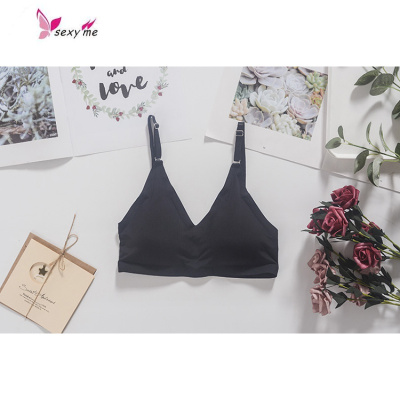 夏季肉色冰丝无痕内衣女大学生高中少女显小胸聚拢文胸超薄款丝滑FISHBASKET胸罩