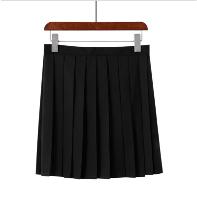 YIBUSHENG日系jk制服百搭中长裙学院风校服班服黑色高端百褶短裙女半身裙