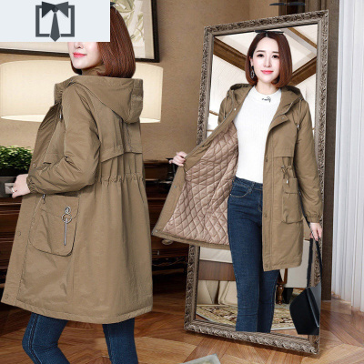 SUNTEK秋冬装中年妈妈阔太太风衣40岁50中老年女装棉衣棉服加厚加绒外套风衣