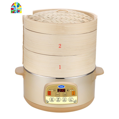 竹香电蒸锅电蒸笼家用蒸馒头大容量多功能自动断电304不锈钢蒸锅 FENGHOU 3层(300mm直径)