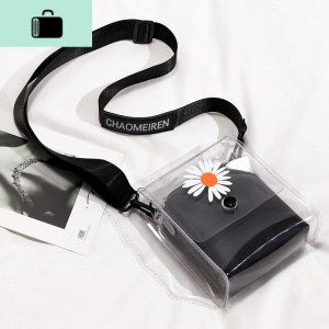 网红雏菊小包包女2020新款潮夏天透明果冻包韩版原宿风单肩斜挎包NEW LAKE女斜挎包