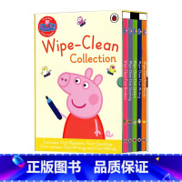 [正版]大开本礼盒装 送擦写笔 Peppa's Wipe Clean 纸板书s 小猪佩奇英文原版 粉红猪小妹 字母数字