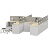 臻远 ZYGW-099职员桌办公桌屏风工作卡位 T型四人位