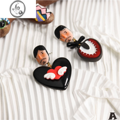 JiMi喜欢童话,是因为把它当成了童年.手绘手工不对称童趣耳环耳夹油画