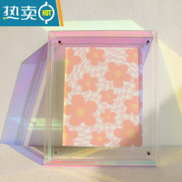 敬平亚克力透明画框洗照片做成相框摆台海报装裱挂墙创意摆件托盘收纳 幸运炫彩-高透3mm+可摆可挂 外框55*55cm