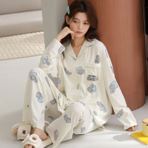 100%全棉睡衣女款纯棉2026新款春秋季长袖甜美可爱漂亮家居服套装