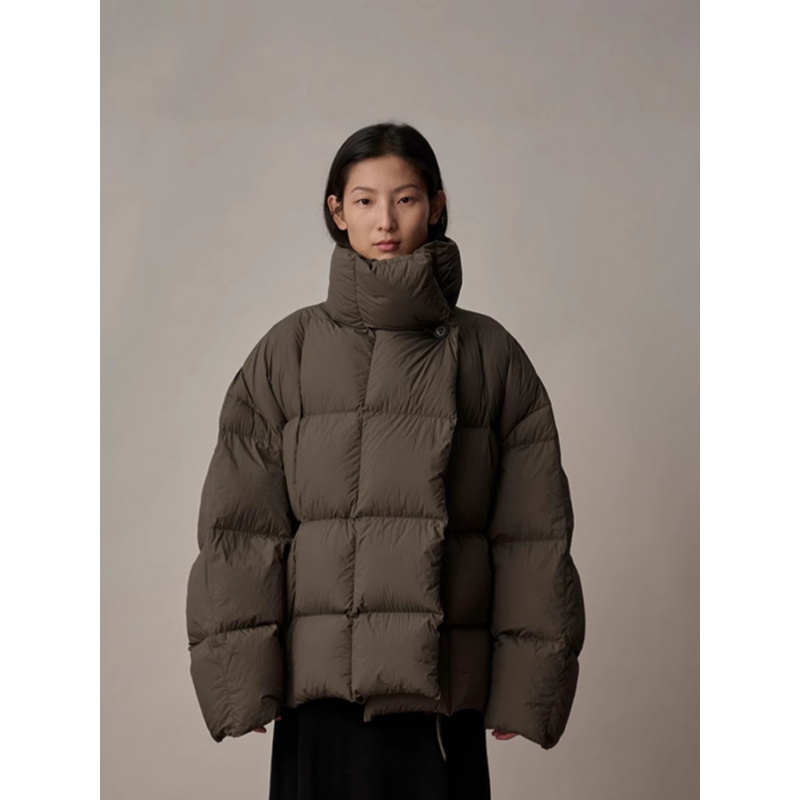 年新款冬季立领棉服女时尚小个子短款宽松设计感加厚保暖外套