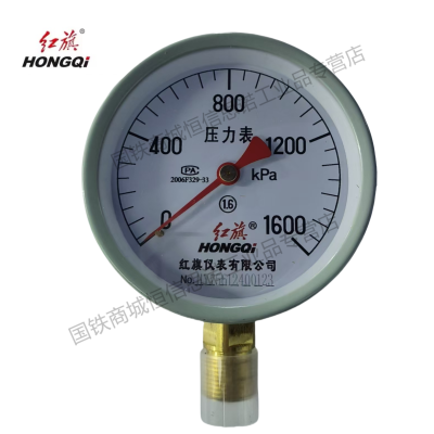 红旗 单针压力表检测款 Y100 1600KPA 块