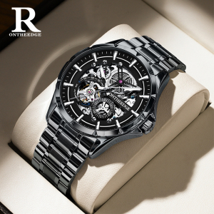 瑞之缘2024新品男士手表全自动镂空陀飞轮机械表夜光防水实心钢带腕表