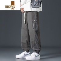 YANXU日系束脚裤子男夏季潮牌宽松运动九分裤款美式机能风休闲长裤